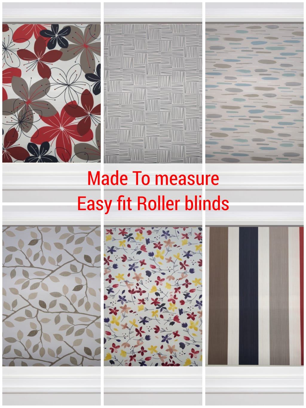 MADE TO MEASUE PATTERNED ROLLER BLINDS READY TO HANG EASY TO FIT - Queen Blinds ltd